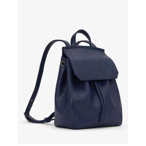 Matt & Nat Mumbai Vegan Faux Leather Navy Blue Mini Backpack